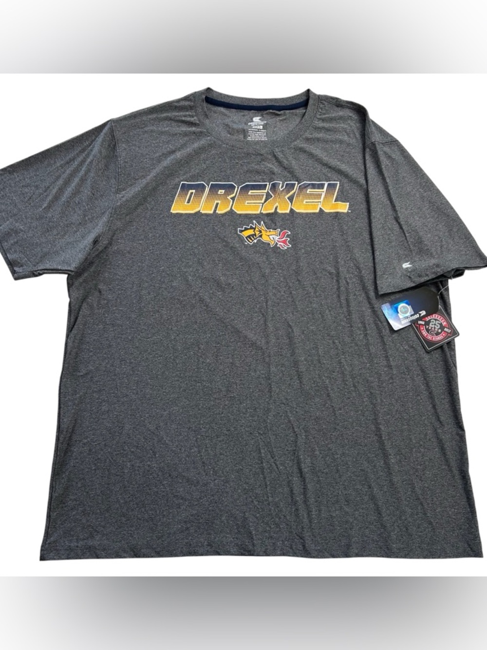 NWT Drexel University Dragons Men’s Charcoal Gray Performance T-Shirt size 3XL